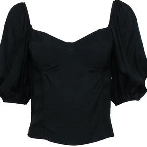 Reformation Black Puff Sleeve dress